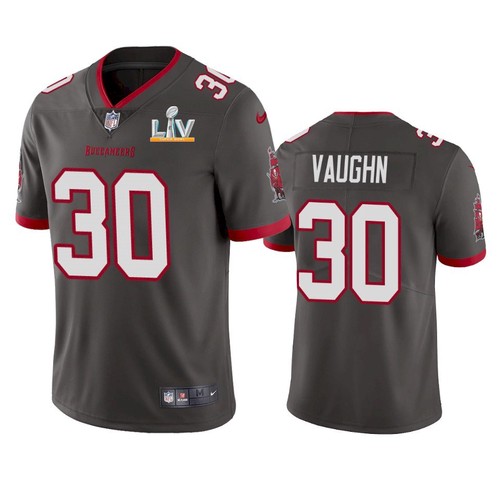 Men's Grey Tampa Bay Buccaneers #30 Ke'Shawn Vaughn 2021 Super Bowl LV Limited Stitched Jersey